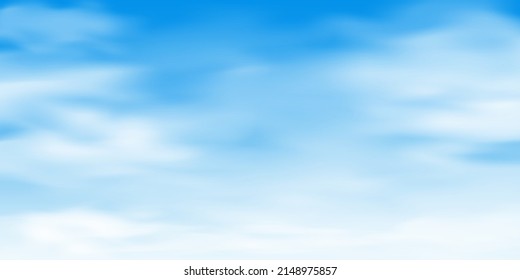 blue sky background and white clouds,Light blue background, vector illustration