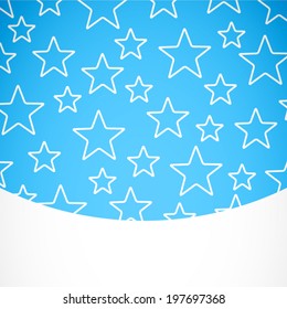 blue sky background and white star pattern (vector)