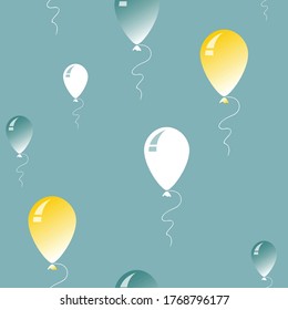 cielo azul con globos, patrón plano sin costuras, ilustración vectorial
