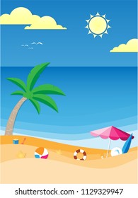 blue sky beach summer potrait vector