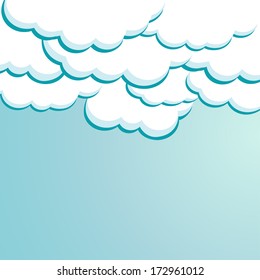 Blue sky with beautiful clouds.Vector image.