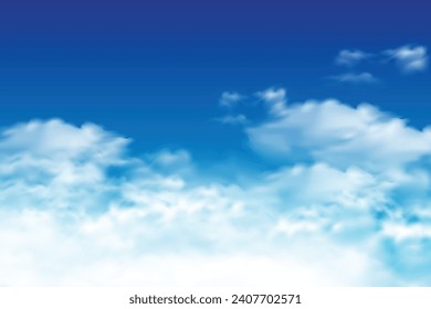 cielo azul y fondo temático de nubes blancas brillantes