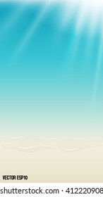 Blue sky and calm sea in a vector format.