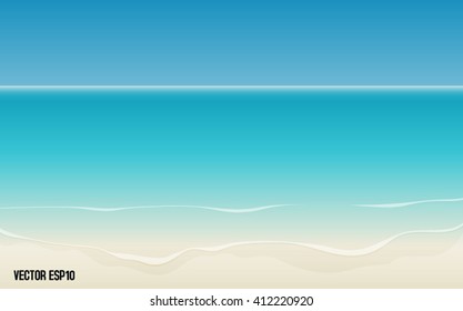 Blue sky and calm sea in a vector format.