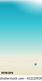 Blue sky and calm sea in a vector format.