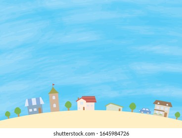 Blue sky and cityscape background
