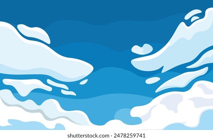 blue sky and cloud background landscape vector.