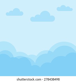 blue sky with cloud for background, vector illustration