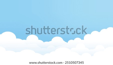 Blue sky with cloud in bright daylight vector illustration. 
