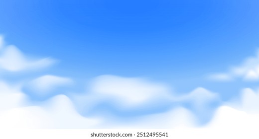 Nuvem de céu azul, céu claro com nuvens ilustração natureza paisagem panorâmica fundo vetor