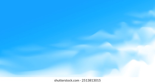 Blue sky cloud, clear sky with clouds illustration nature landscape panorama background vector