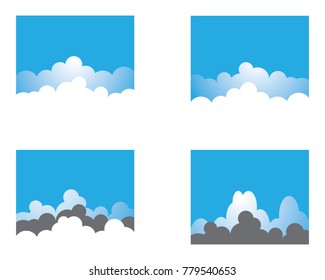 Blue sky with cloud icon