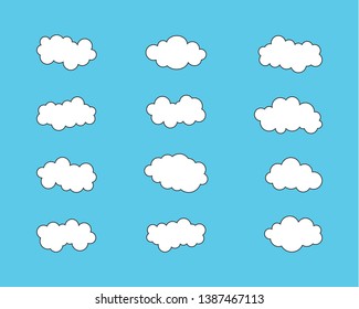 Blue sky with cloud icon illustration design