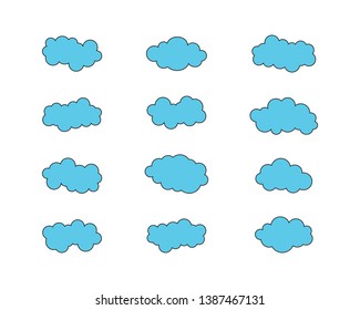 Blue sky with cloud icon illustration design