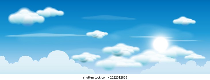 Cielo azul con nubes en los días soleados, el hermoso clima soleado en el cielo en aire claro, puede usar para la naturaleza el fondo del cielo ilustración de fondo de fondo de fondo de fondo de fondo de papel de pared vectorial. 