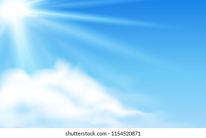 Blue sky and cloud scene  illustration