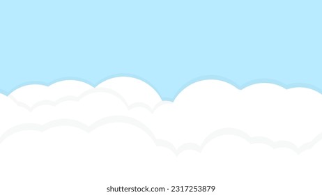 Cielo azul con nube para el fondo de verano y primavera. Vector. Diseño artístico del origami de papel. Marco