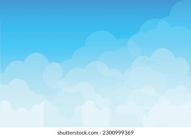 Blue sky cloud vector background, blue background, weather cloudy aesthetic, wallpaper bright blue, cloudscape Sky background, Cloud Sky stock illustrations, Blue sky clouds background illustration


