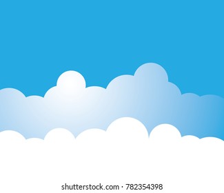 Blue sky with cloud vector icon