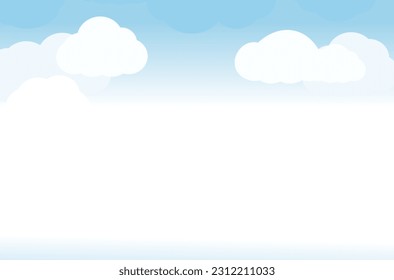 Cielo azul con ilustración vectorial en la nube.