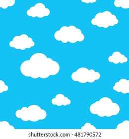 Blue sky Cloud vector seamless pattern isolated wallpaper background