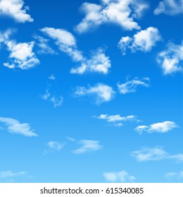 Blue sky with clouds.