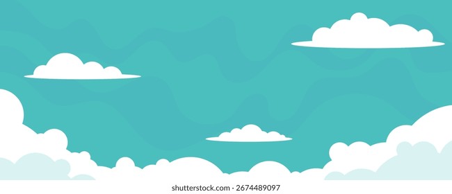 Blue sky and clouds abstract vector background illustration