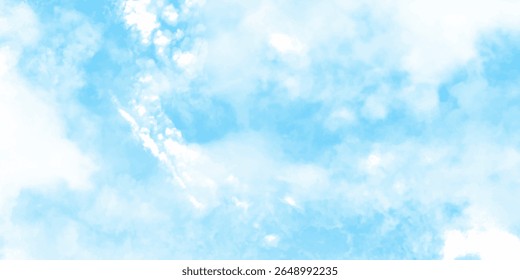 Blue sky clouds background. Beautiful landscape with clouds and orange sun on sky Clouds white patterns on bright blue sky background	