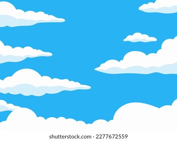 Blue sky with clouds. Background. Color vector illustration.