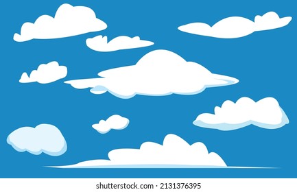 Vector de ilustración de fondo de cielo azul y nubes 