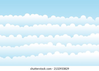 Blue sky with clouds background. Vector illustration.