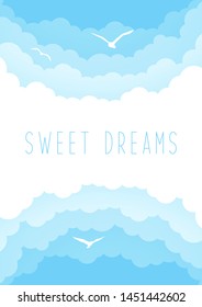 Blue sky with clouds and birds for Your design