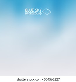 Blue sky with clouds blur design. Vector illustration background.