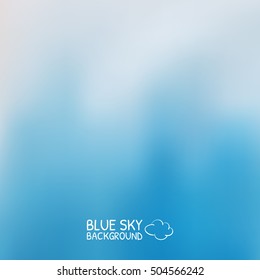 Blue sky with clouds blur design. Vector illustration background.