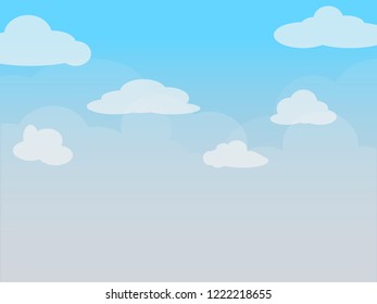 Blue sky with clouds. Can be used poster or presentation design. Nature concept. Clean background. Vector illustration.