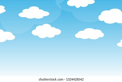 Blue sky with clouds. Can be used poster or presentation design. Nature concept. Clean background. Vector illustration.