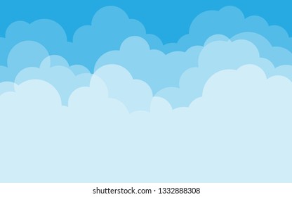 Blue Sky White Clouds Background Cartoon Stock Vector (Royalty Free ...