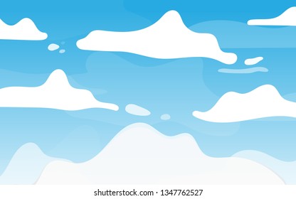 Blue sky with clouds. Can be used poster or presentation design. Nature concept. Clean background. Vector illustration.
