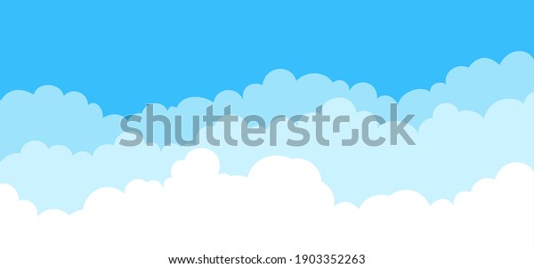 Blue Sky Clouds Cartoon Background Stylish Stock Vector Royalty Free 1903352263 Shutterstock 3314