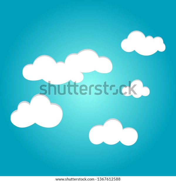 Blue Sky Clouds Cartoon Clouds Set Stock Vector Royalty Free 1367612588 Shutterstock 4404