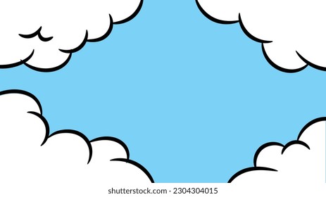 blue sky with clouds cartoon somic stye background