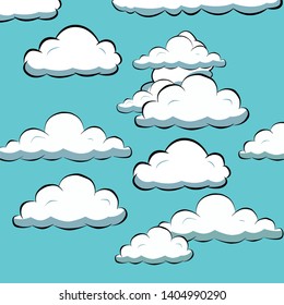 blue Sky Clouds Cartoon - Vector