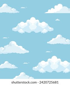 blue sky with clouds, Fluffy clouds