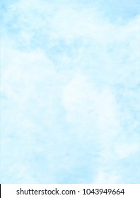 Blue sky and clouds, hand painted abstract watercolor background, vector illustration