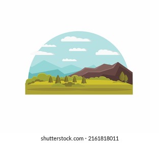 Blue sky with clouds and mountain vector