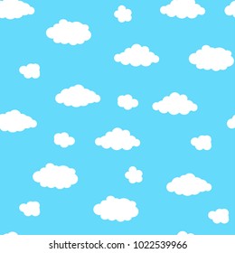 Blue sky with clouds, seamless background