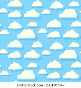 Blue sky with clouds seamless pattern background