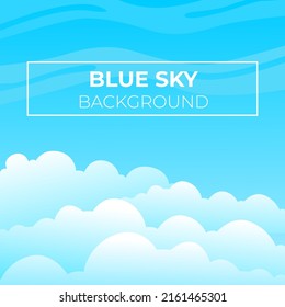 blue sky with clouds, social media template, background with clouds on blue sky, blue Sky vector