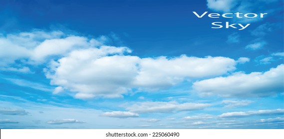 Blue sky with clouds. vector 