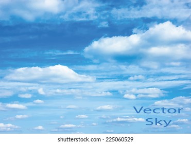 Blue sky with clouds. vector 